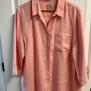 Chico's Peach Button-Up Shirt